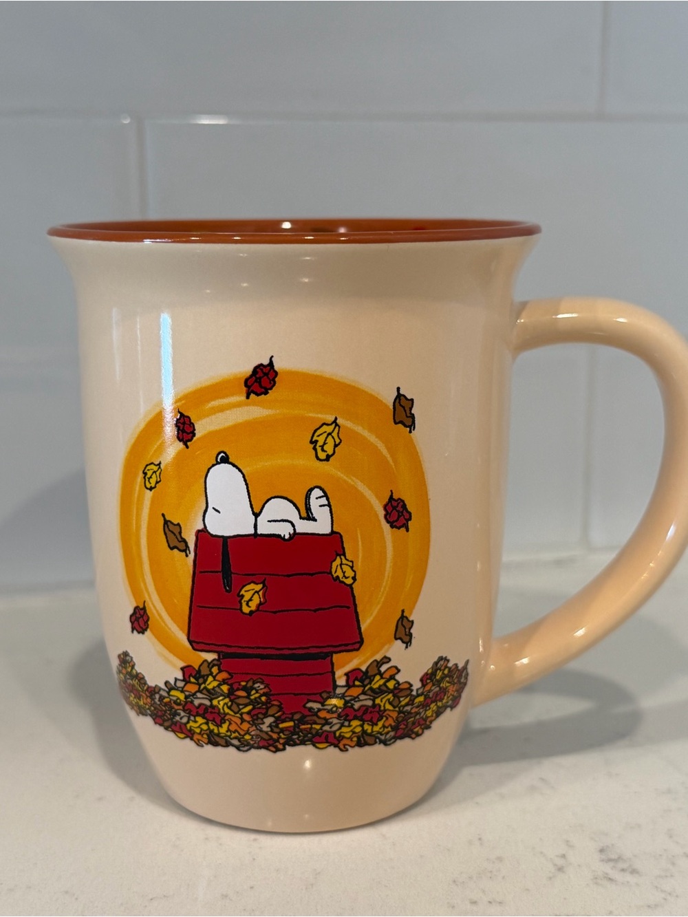Peanuts Ceramic Mug with Snoopy on Red Doghouse - Cream, Red, Yellow